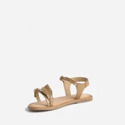 Buggy Sandales^Sandale marron en cuir velours avec feuilles OR