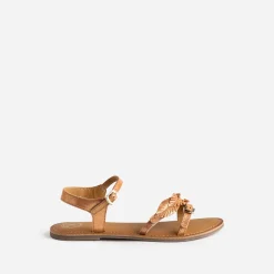 Buggy Sandales^Sandale en cuir velours avec feuilles ORANGE