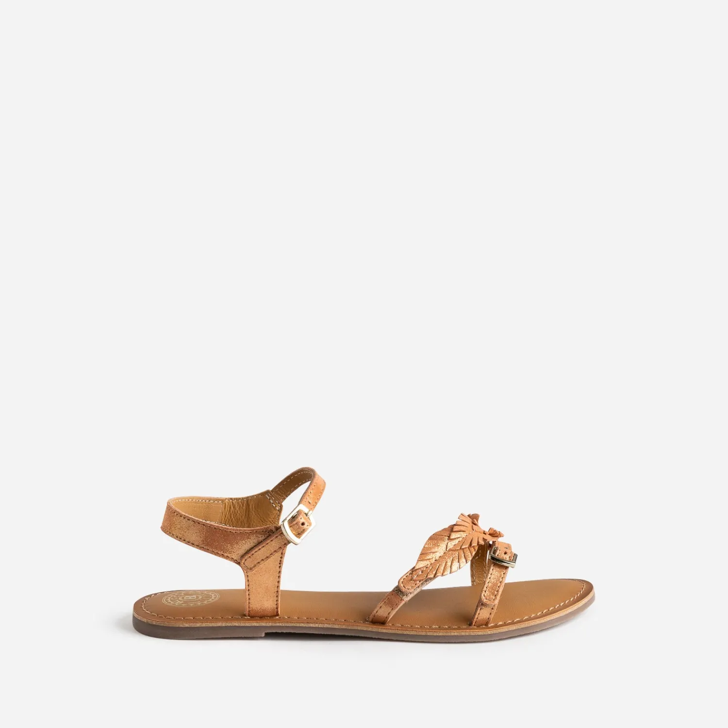 Buggy Sandales^Sandale en cuir velours avec feuilles ORANGE