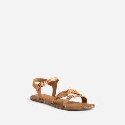 Buggy Sandales^Sandale en cuir velours avec feuilles ORANGE