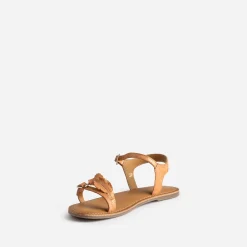 Buggy Sandales^Sandale en cuir velours avec feuilles ORANGE