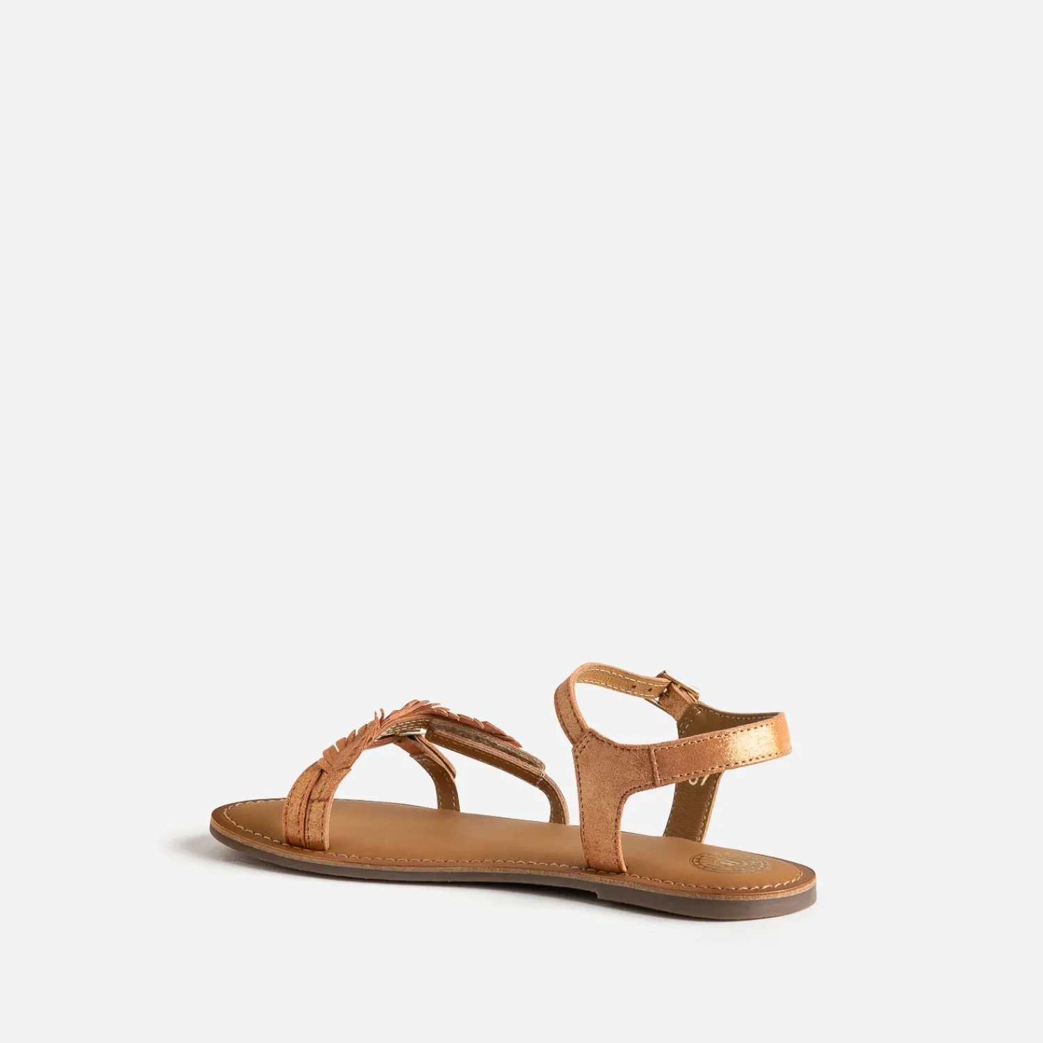 Buggy Sandales^Sandale en cuir velours avec feuilles ORANGE