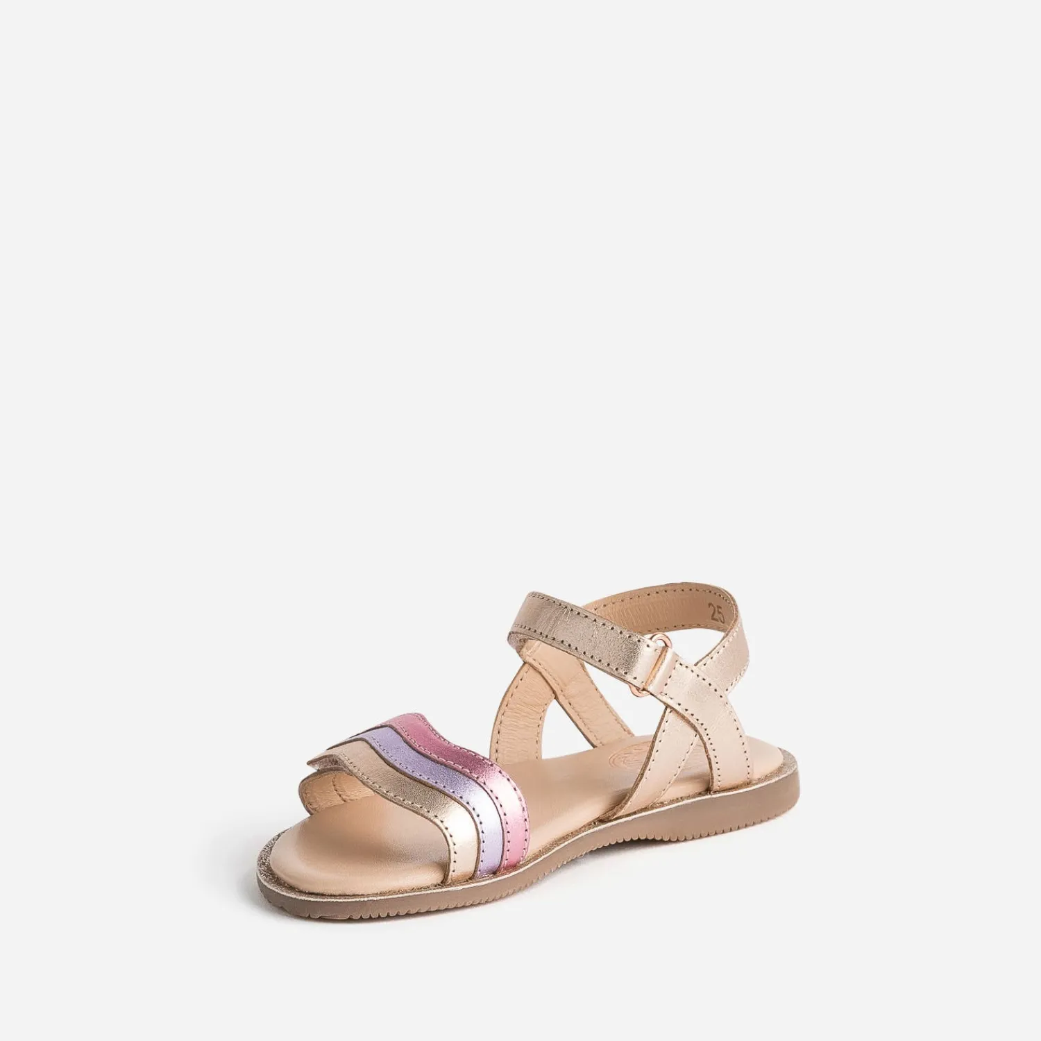 Buggy Sandales^Sandale rose cuivré cuir bride tricolore MULTICOLORE