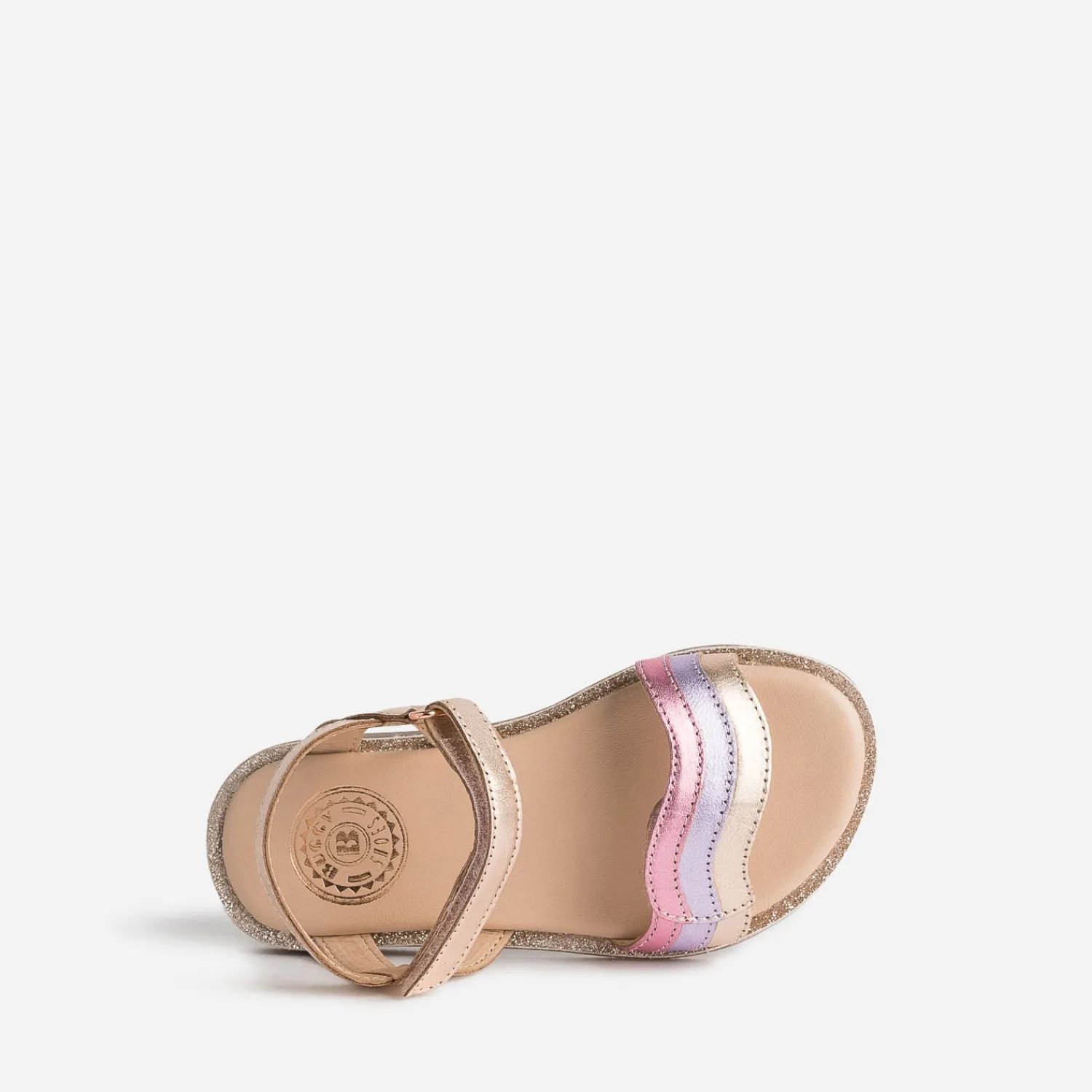 Buggy Sandales^Sandale rose cuivré cuir bride tricolore MULTICOLORE