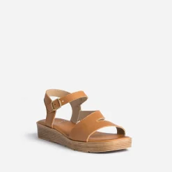Eram Sandales^Sandale en cuir CAMEL