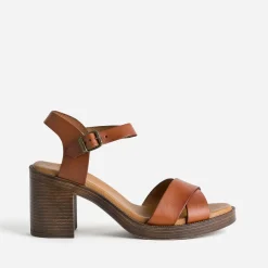 Eram Sandales^Sandale en cuir éco-conçu CAMEL