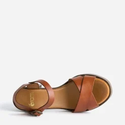Eram Sandales^Sandale en cuir éco-conçu CAMEL
