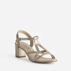 Caprice Sandales^Sandale dée cuir effet python verni OR