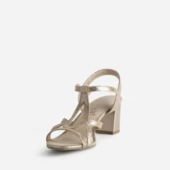 Caprice Sandales^Sandale dée cuir effet python verni OR