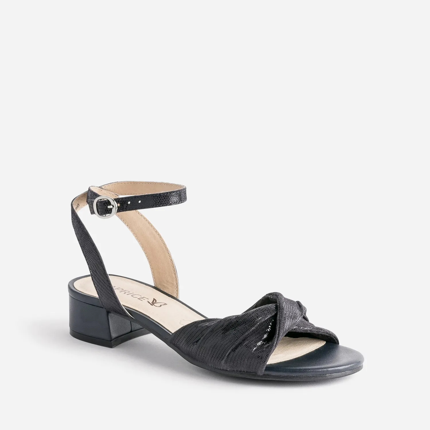 Caprice Sandales^Sandale cuir effet python verni MARINE