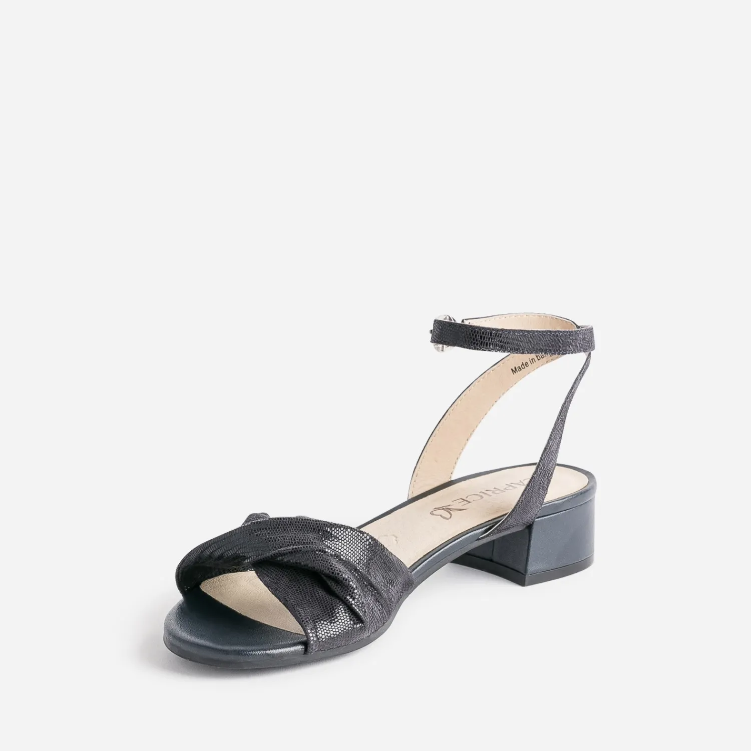 Caprice Sandales^Sandale cuir effet python verni MARINE