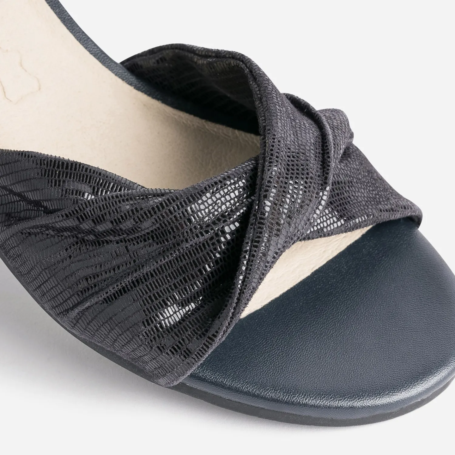 Caprice Sandales^Sandale cuir effet python verni MARINE