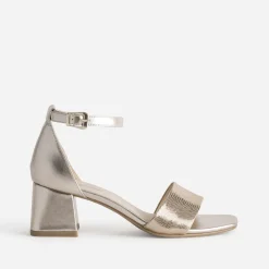Caprice Sandales^Sandale noire cuir effet python verni OR