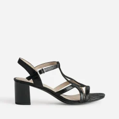 Caprice Sandales^Sandale e cuir effet python verni NOIR