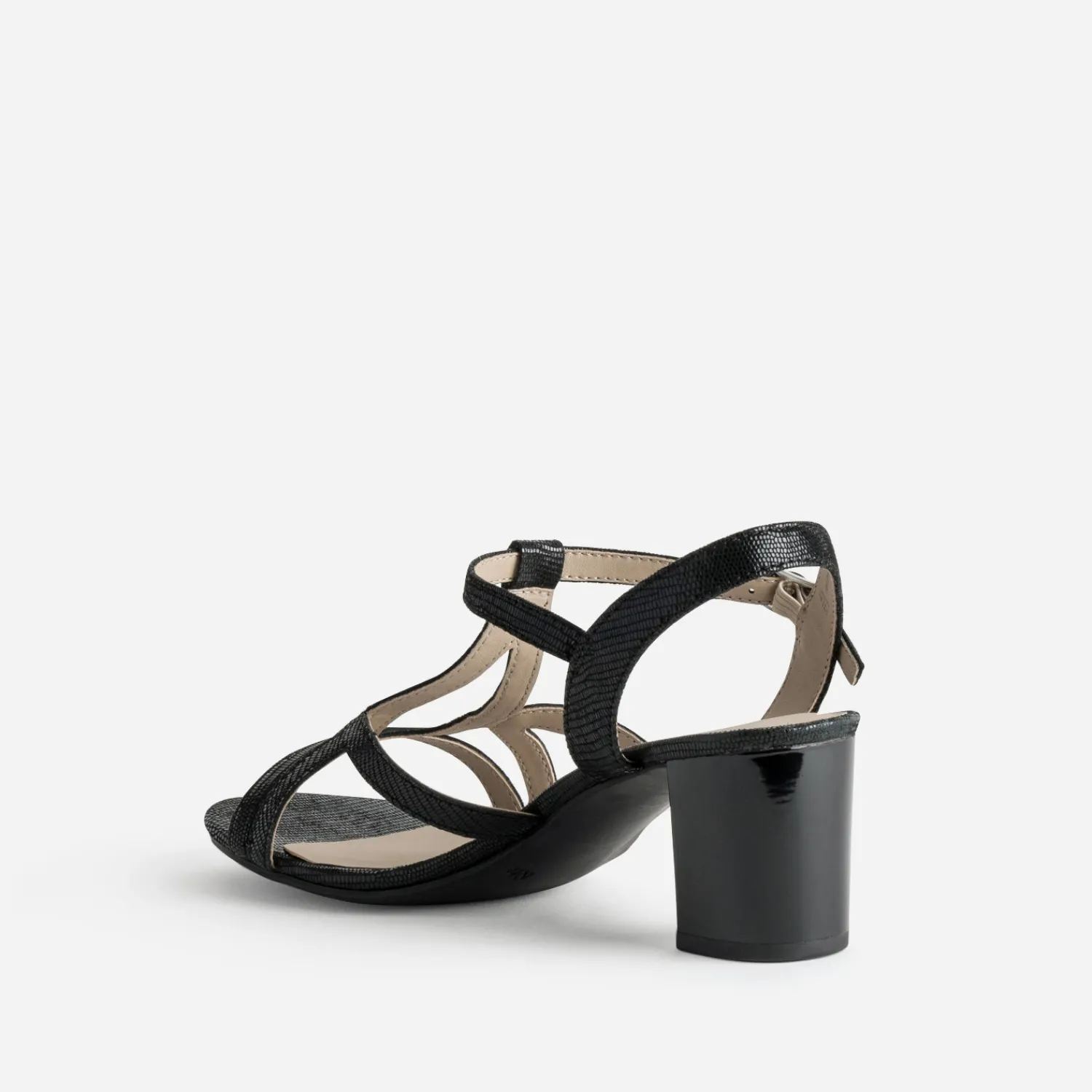 Caprice Sandales^Sandale e cuir effet python verni NOIR