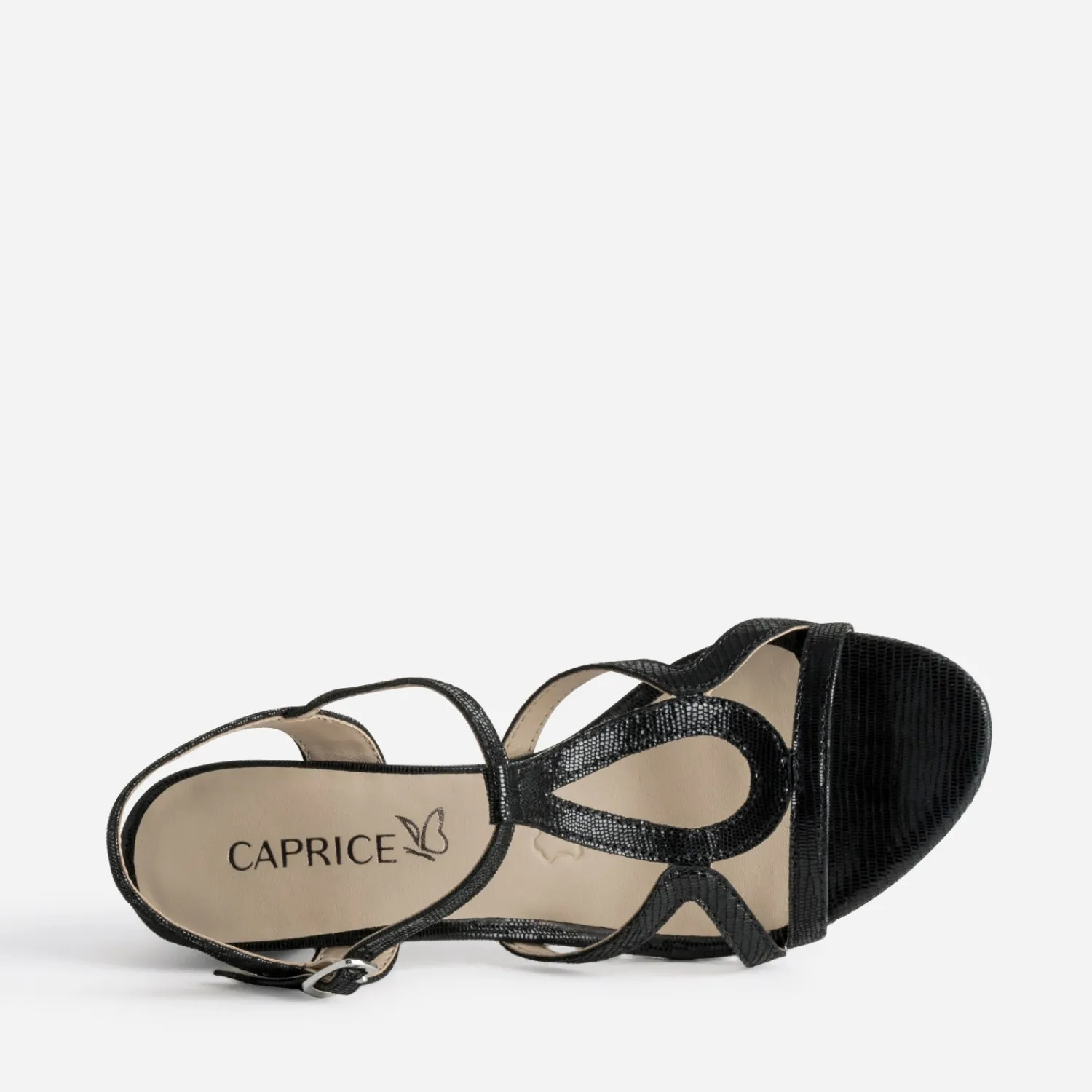 Caprice Sandales^Sandale e cuir effet python verni NOIR