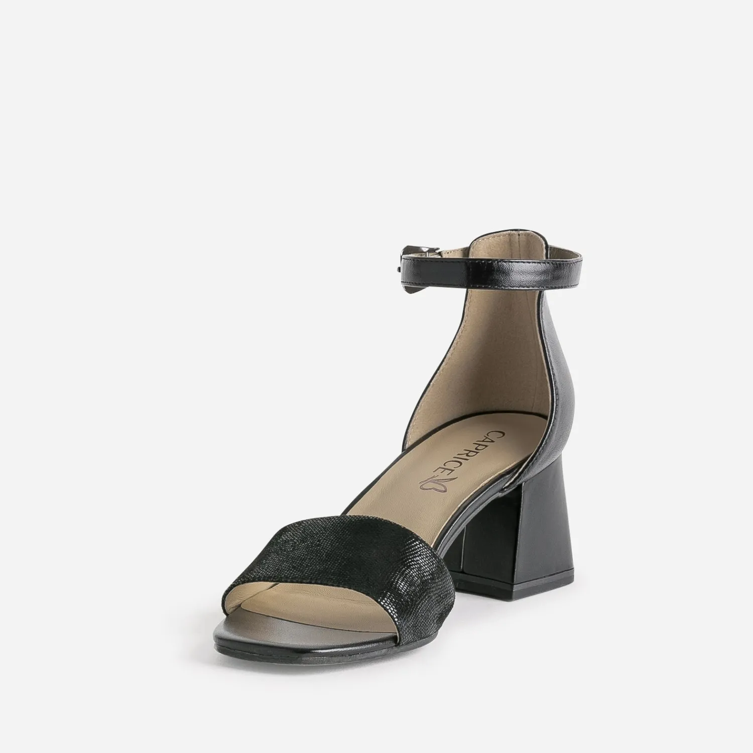 Caprice Sandales^Sandale e cuir talon flare NOIR