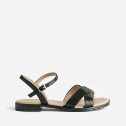 Caprice Sandales^Sandale e en cuir effet python NOIR