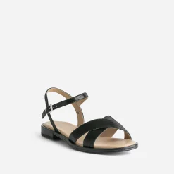 Caprice Sandales^Sandale e en cuir effet python NOIR