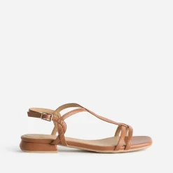 Eram Sandales^Sandale brides entrelacées COGNAC