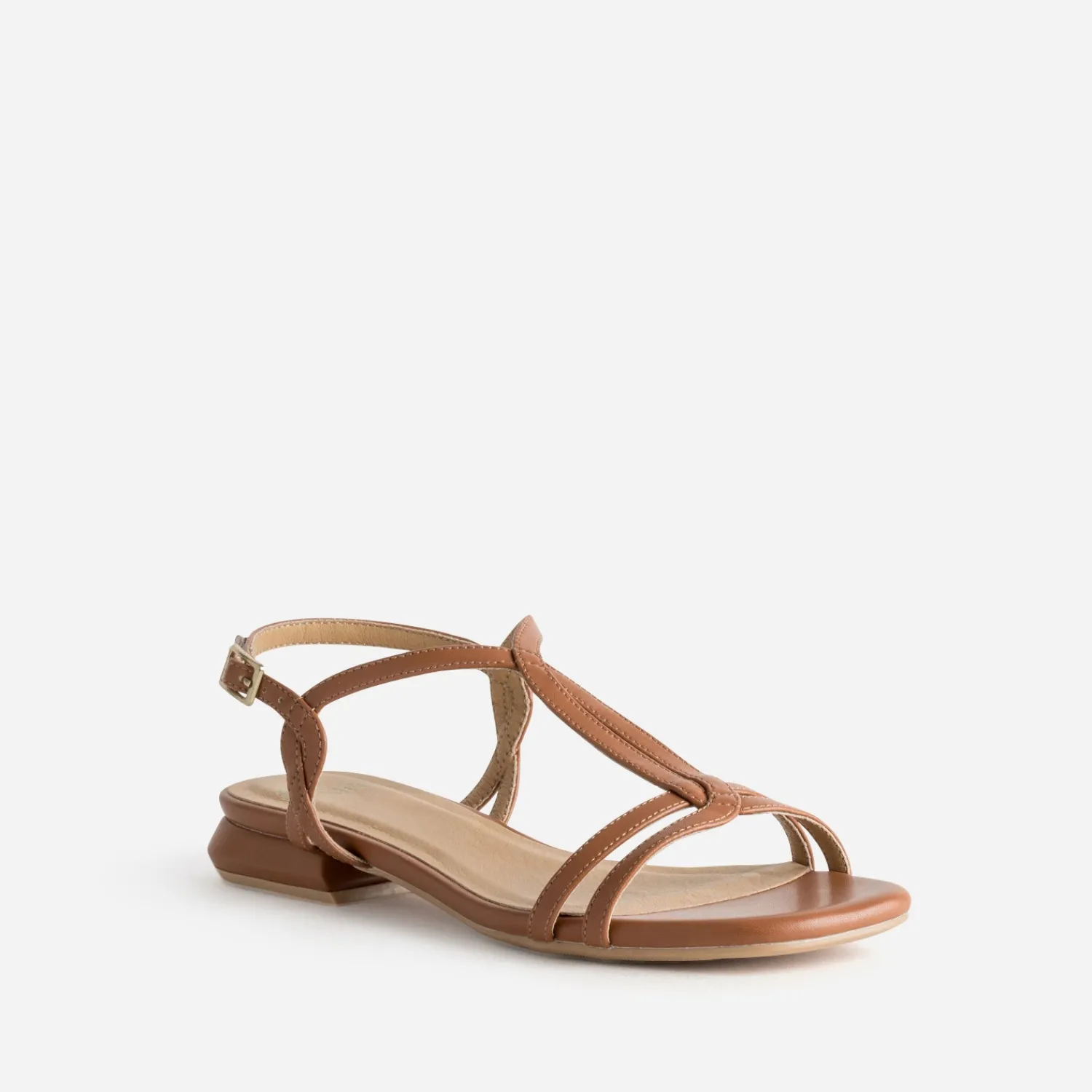 Eram Sandales^Sandale brides entrelacées COGNAC