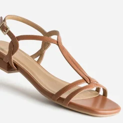 Eram Sandales^Sandale brides entrelacées COGNAC