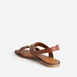 Eram Sandales^Sandale cuir détail bijou COGNAC