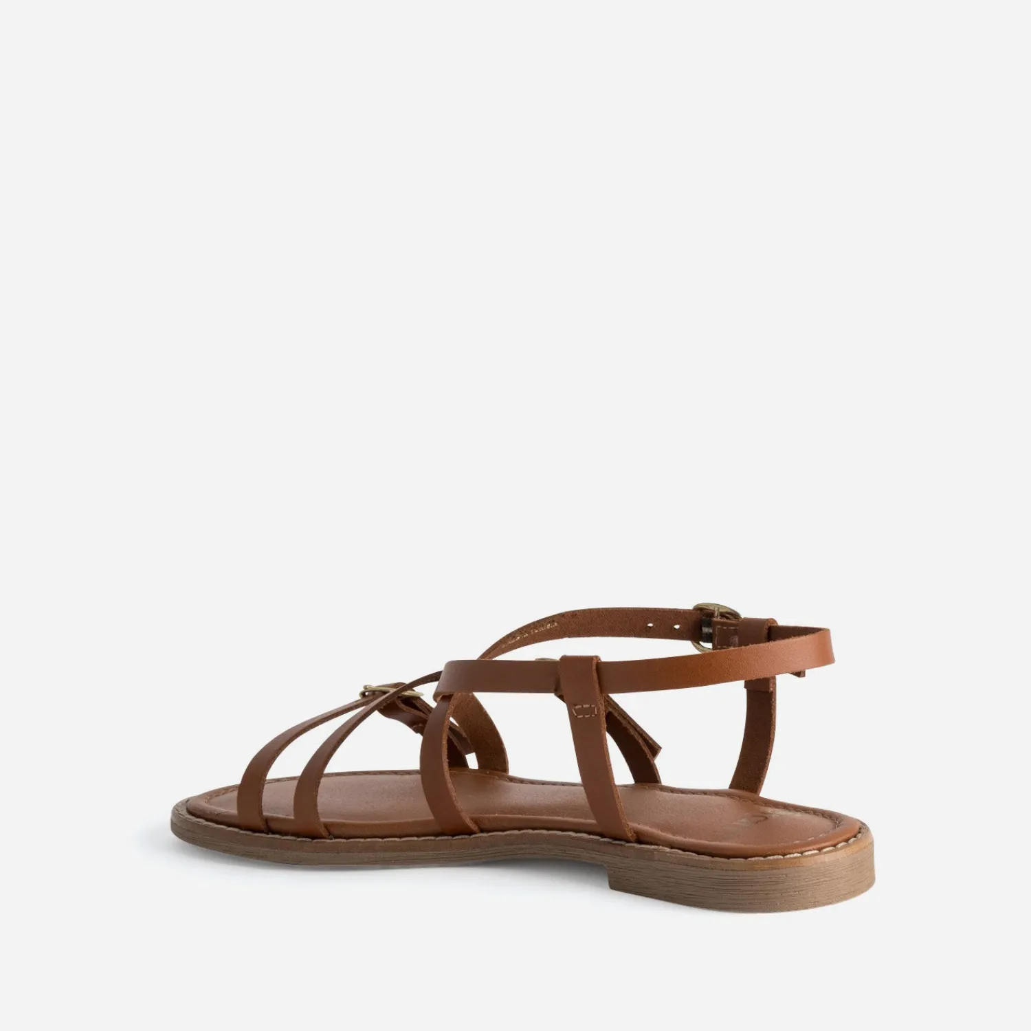 Eram Sandales^Sandale cuir multi brides COGNAC