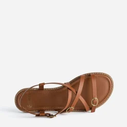 Eram Sandales^Sandale cuir multi brides COGNAC