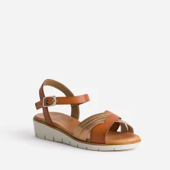 Eram Sandales^Sandale et bronze en cuir COGNAC