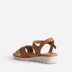 Eram Sandales^Sandale et bronze en cuir COGNAC
