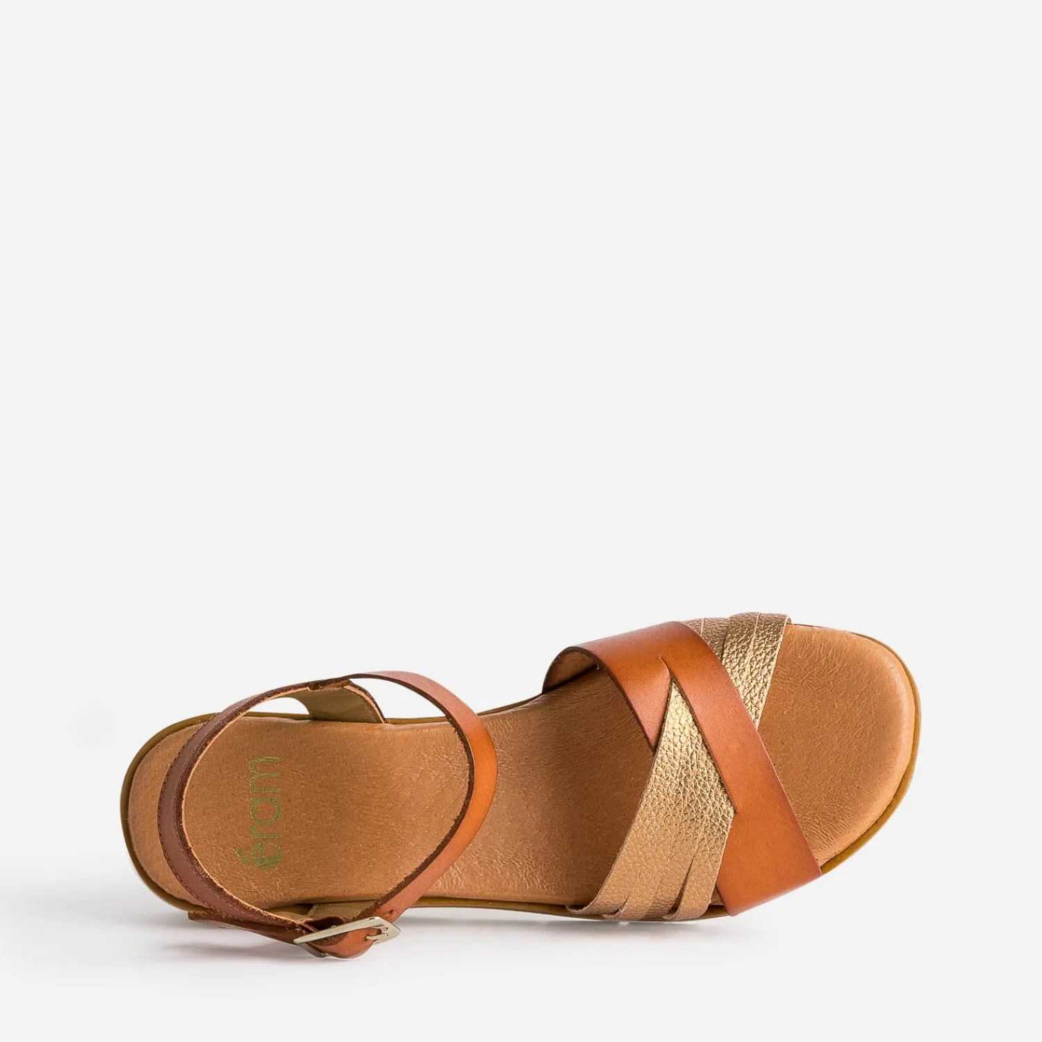Eram Sandales^Sandale et bronze en cuir COGNAC