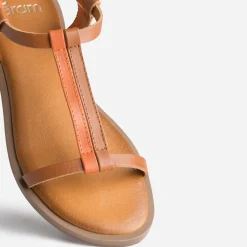 Eram Sandales^Sandale cognac et en cuir ORANGE