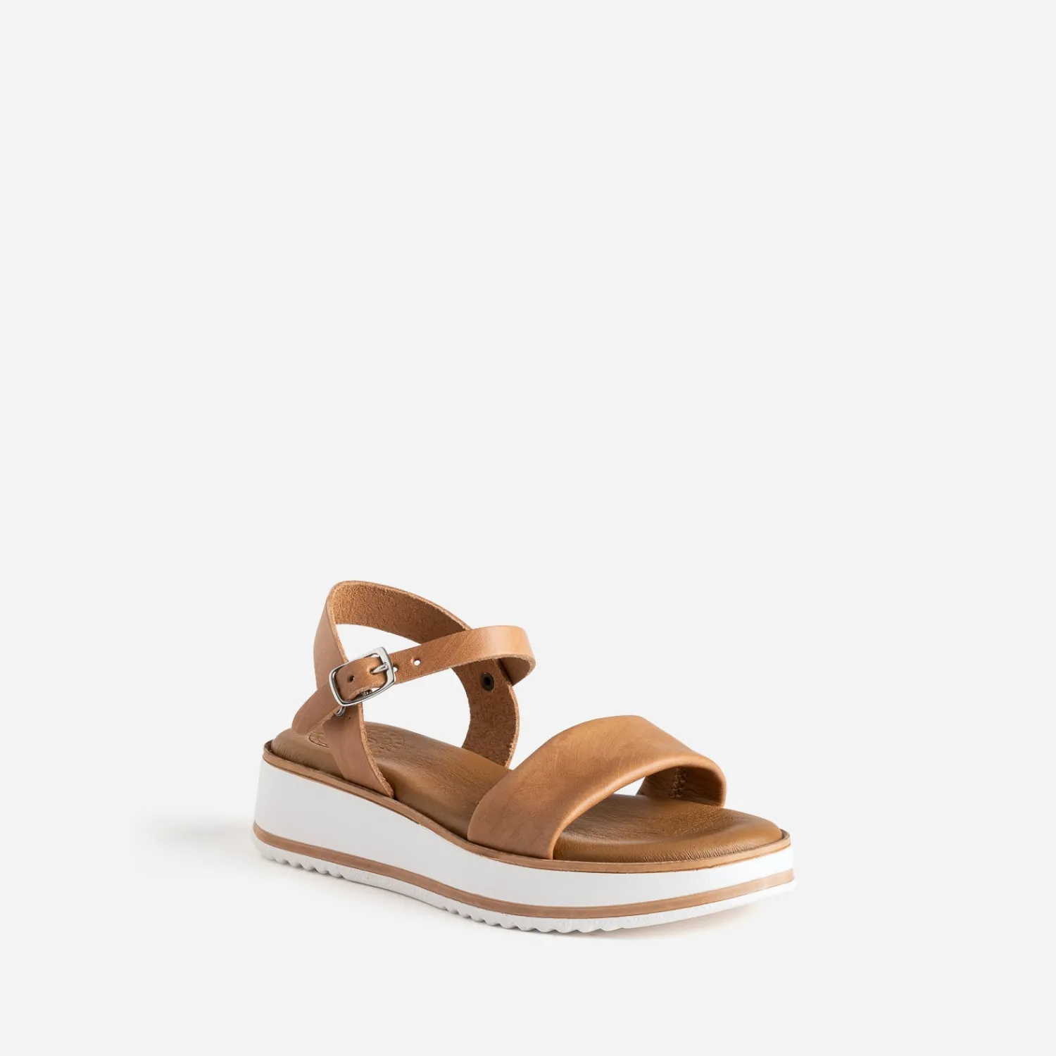 Buggy Sandales^Sandale compensée en cuir MARRON CLAIR