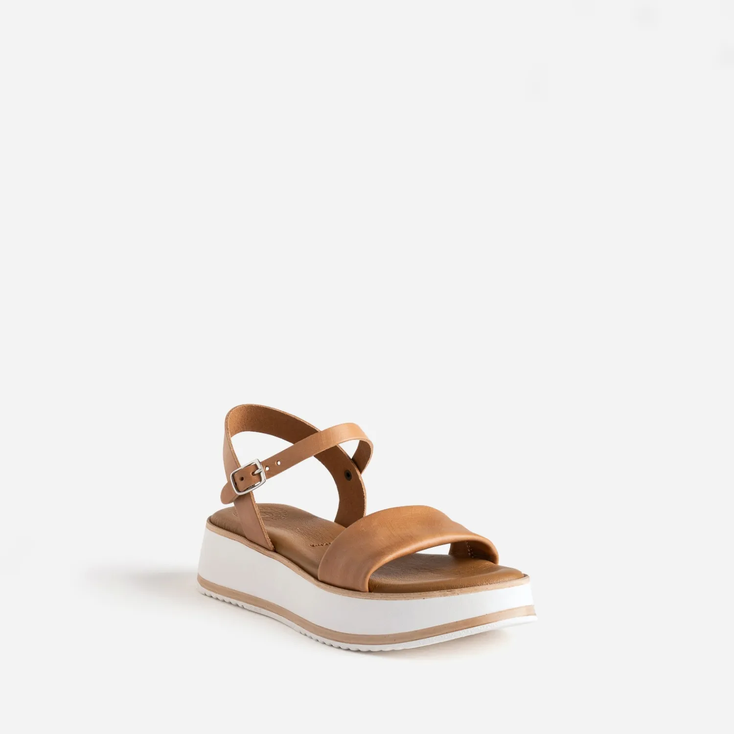 Buggy Sandales^Sandale compensée en cuir MARRON CLAIR