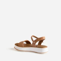 Buggy Sandales^Sandale compensée en cuir MARRON CLAIR