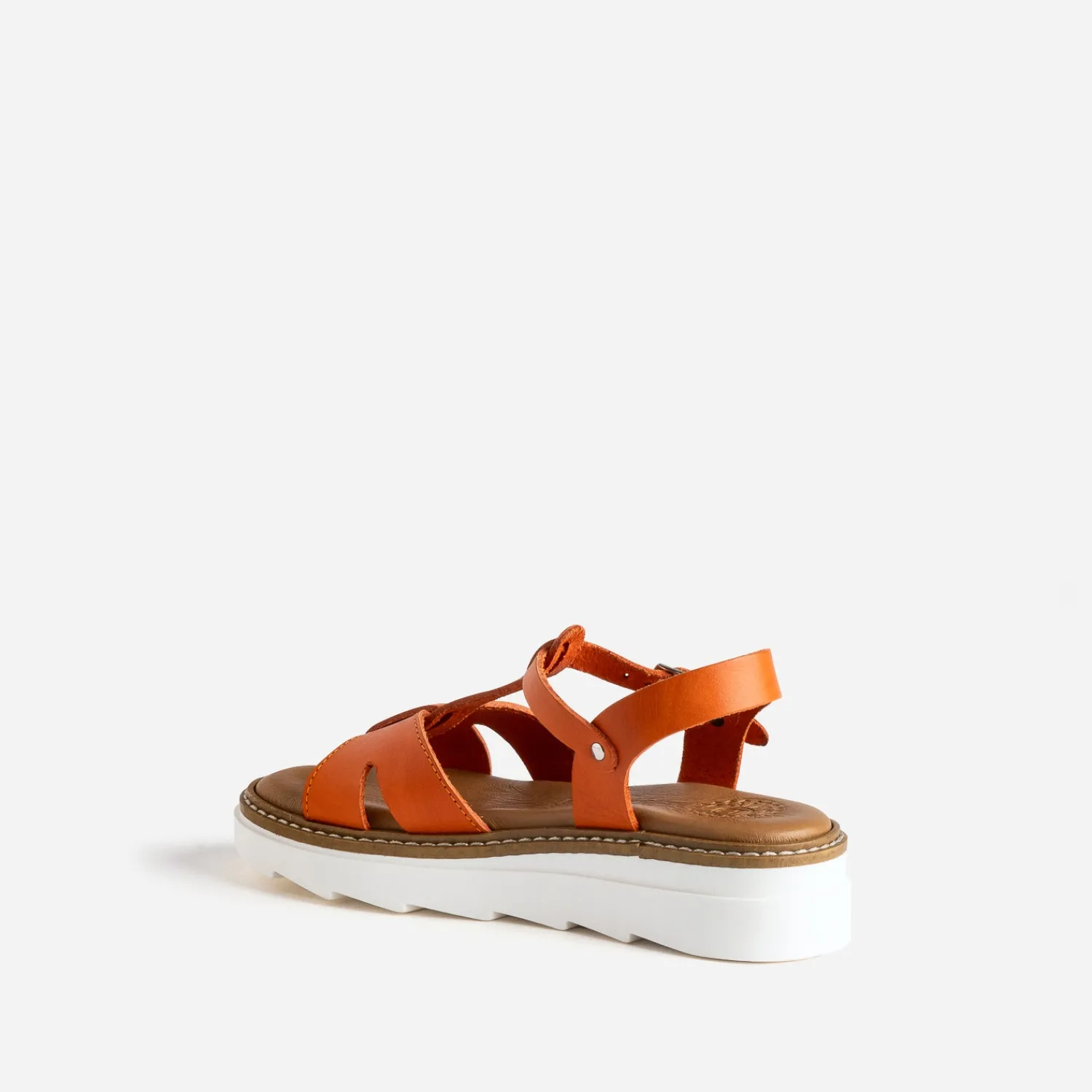 Buggy Sandales^Sandale compensée en cuir ORANGE