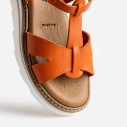 Buggy Sandales^Sandale compensée en cuir ORANGE