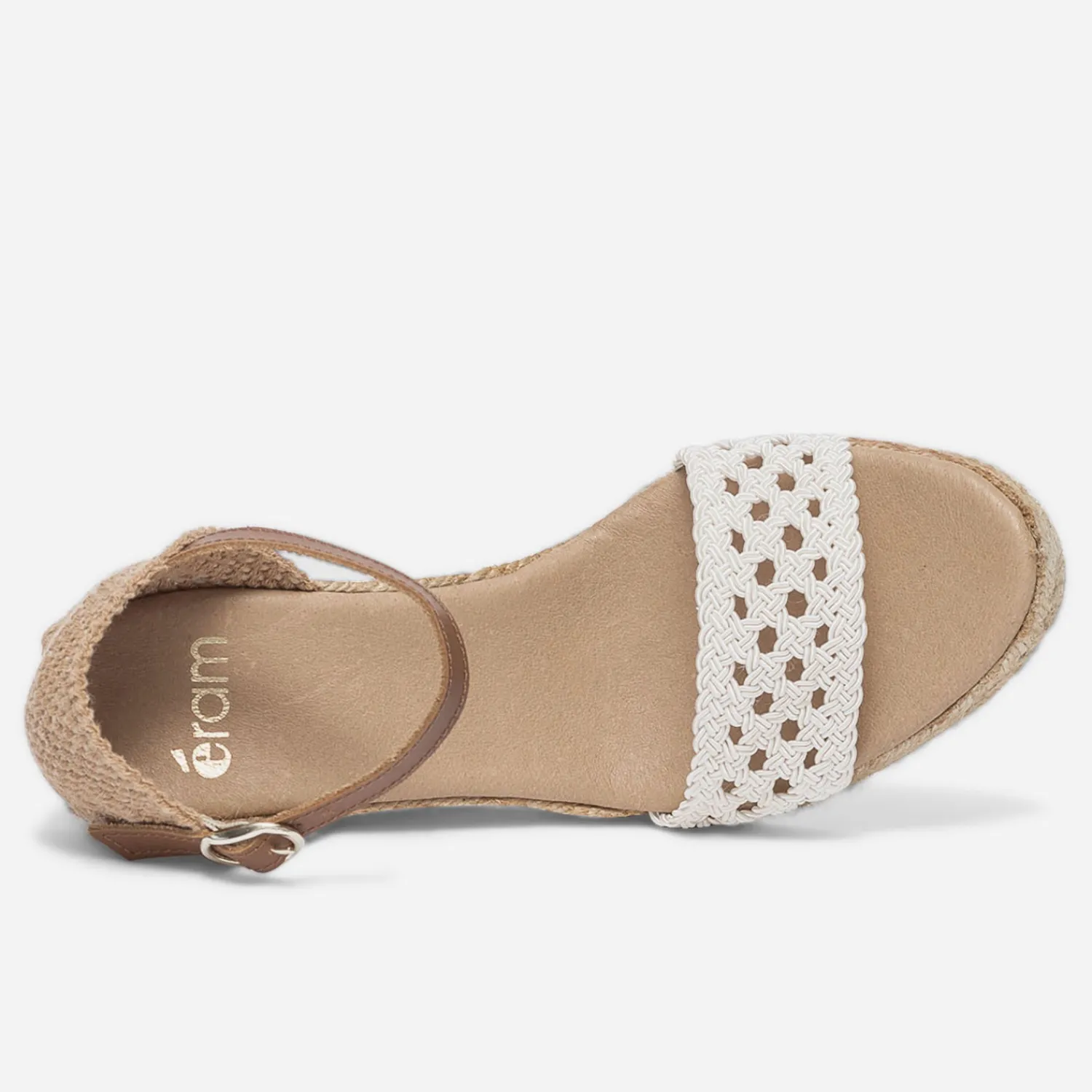Eram Sandales^Sandale compensée écrue à bride tressée BEIGE