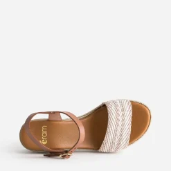 Eram Sandales^Sandale compensée en cuir éco-conçu ROSE