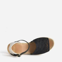 Eram Sandales^Sandale compensée e façon macramé NOIR