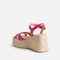 Texto Sandales^Sandale compensée fuchsia ROSE