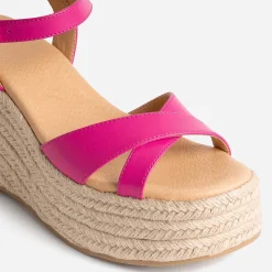 Texto Sandales^Sandale compensée fuchsia ROSE