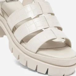Texto Sandales^Sandale crantée écrue à brides embossées effet croco ECRU