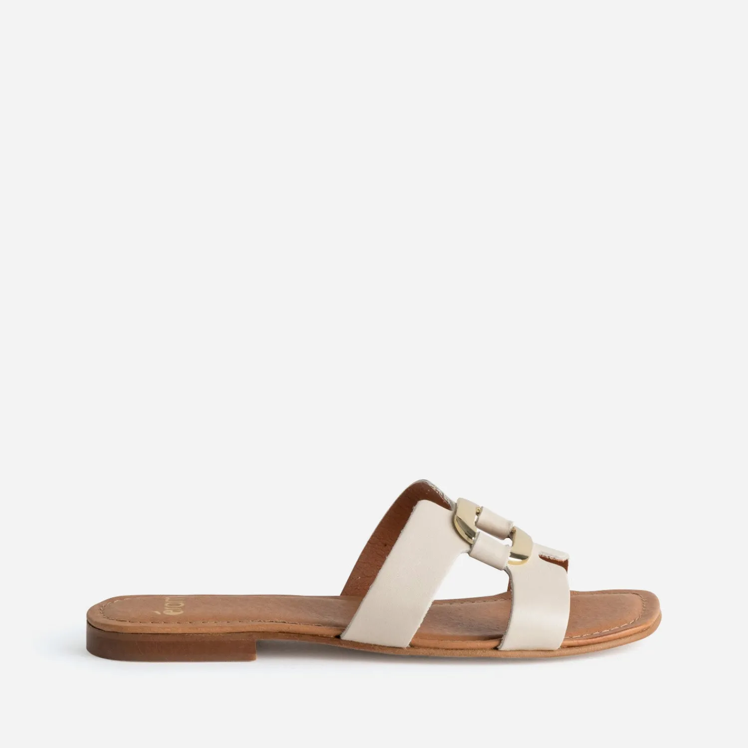 Eram Mules/Tongs|Sandales^Sandale écrue cuir et anneau ECRU