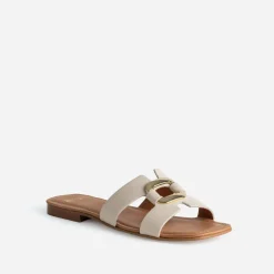 Eram Mules/Tongs|Sandales^Sandale écrue cuir et anneau ECRU