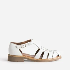 Eram Sandales^Sandale écrue en cuir à brides tressées ECRU