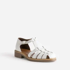 Eram Sandales^Sandale écrue en cuir à brides tressées ECRU