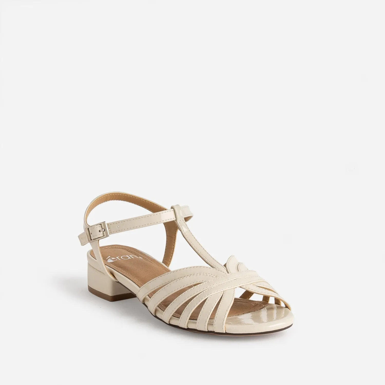 Eram Sandales^Sandale écrue vernie bride en T ECRU