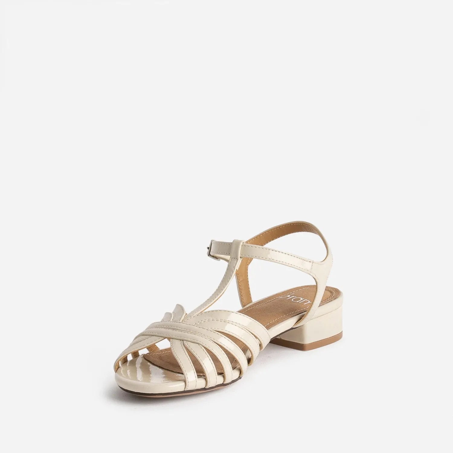 Eram Sandales^Sandale écrue vernie bride en T ECRU